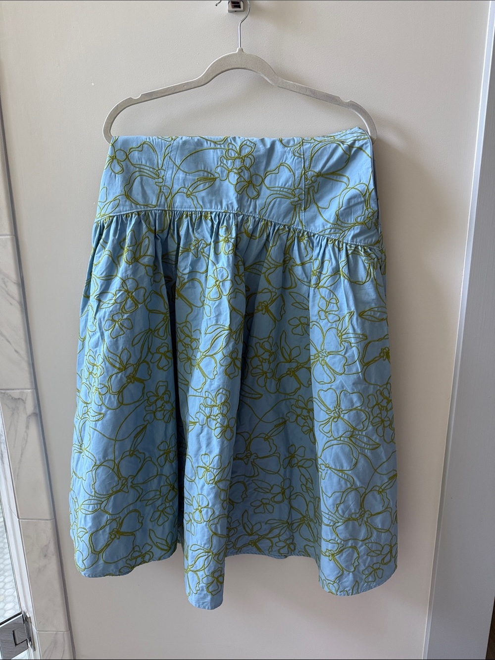 Cinq a Sept Light Blue Floral A-Line Skirt